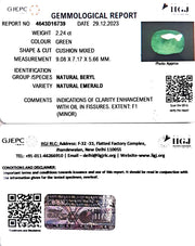 2.24/CT Natural Panna Stone with Govt. Lab Certificate (8991)